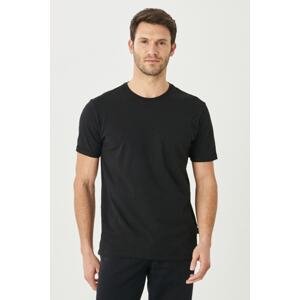 AC&Co / Altınyıldız Classics Men's Black Slim Fit Slim Fit 100% Cotton Crew Neck Pocket T-Shirt
