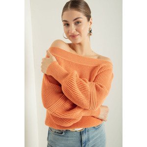Lafaba Women's Coral Boat Neck Knitwear Sweater