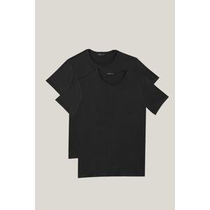AC&Co / Altınyıldız Classics Men's Black Slim Fit Narrow Cut Crew Neck 100% Cotton T-Shirt Pack of 2