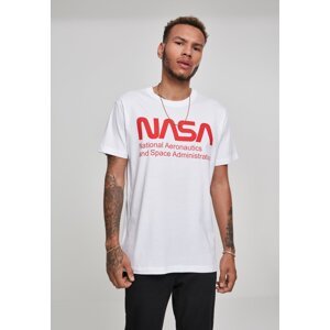 Bílé tričko s logem NASA Wormlogo