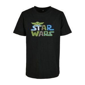 Dětské tričko s barevným logem Star Wars černé