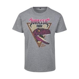 Jurassic Park Pink Rock Tee heather gray
