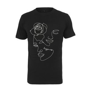 Dámské černé tričko One Line Rose