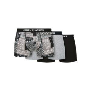 Organické boxerky, šátek po 3 kusech, šedá+šedá+černá