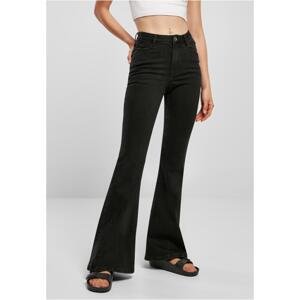 Dámské organické džínové kalhoty s vysokým pasem, černé seprané