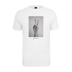 Bílé tričko se znamením míru