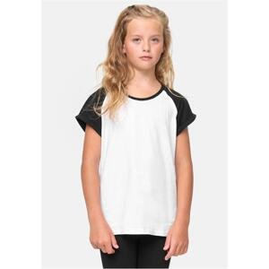 Dívčí kontrastní raglánové tričko bílo/černé