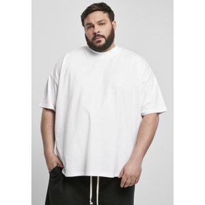 Oversized tričko s výstřihem a krkem bílé