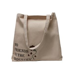 Oversize plátěná taška No Friends v bílé barvě