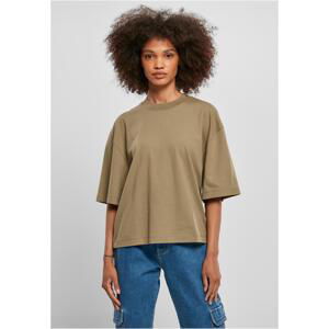 Dámské organické oversized tričko khaki