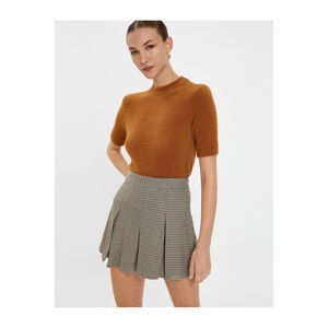 Koton Short Sleeves Knitwear Sweater with Ribbed Regular Cut