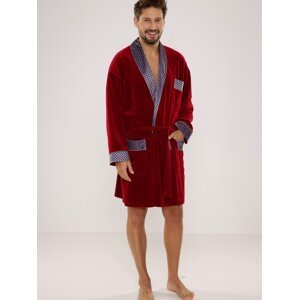 Men's bathrobe De Lafense 772 Bonjour short M-2XL burgundy 069