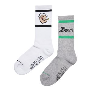 Popeye Socks 2-Pack heathergrey/white