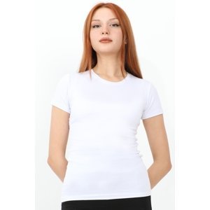 InStyle Crew Neck Short Sleeve Basic T-Shirt - White
