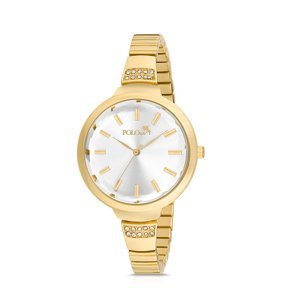 Polo Air Elegant Band Crystal Glass Women Wristwatch Yellow Color