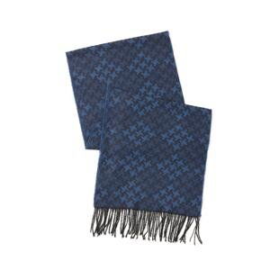 AC&Co / Altınyıldız Classics Men's Navy Blue-Blue Patterned Scarf