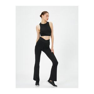 Koton Flare Leg Sports Sweatpants High Waist Asymmetrical Cut