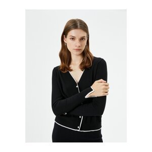 Koton Knitwear Sweater V Neck Pearl Buttoned