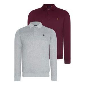 DOUBLE SET V4007 DEWBERRY MEN'S SWEATSHIRT-GREY-PURPLE