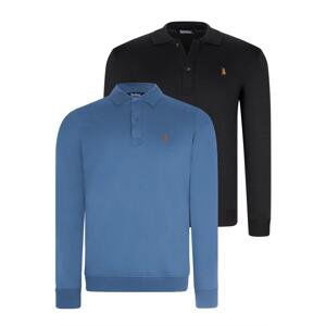 DOUBLE SET V4007 DEWBERRY MEN'S SWEATSHIRT-BLACK-INDIGO