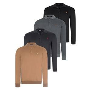 QUADRUPLE SET V4007 DEWBERRY MEN'S SWEATSHIRT-BLACK-NAVY-ANTHRACITE-CAMEL