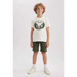 DEFACTO Boy Printed Short Sleeve T-Shirt Shorts 2-Pack Set