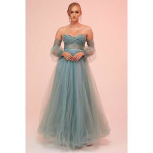 Carmen Çağla Tulle Low Sleeve Engagement Evening Dress