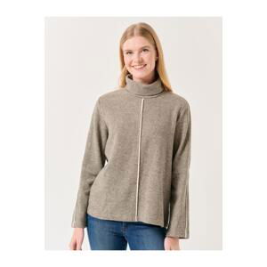 Jimmy Key Mink Straight Cut Turtleneck Knitted Sweatshirt