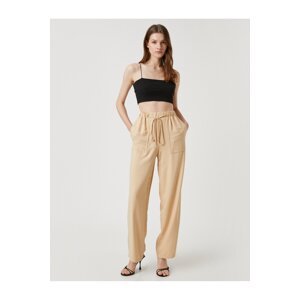 Koton Wide Leg, comfortable pants that are tied at the waist with pockets.