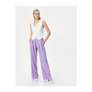 Koton Palazzo Trousers Wide Leg Pocket Detailed Viscose