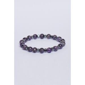 ALTINYILDIZ CLASSICS Men's Purple Natural Jade Stone Bead Bracelet