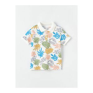 LC Waikiki Polo Neck Short Sleeve Printed Baby Boy T-Shirt