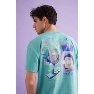 DEFACTO Rick and Morty Licensed Oversize Fit Crew Neck Printed T-Shirt