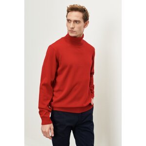 ALTINYILDIZ CLASSICS Men's Red Non-Pilling Anti Pilling Featured Standard Fit Full Turtleneck Knitwear Sweater