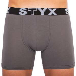 Pánské boxerky Styx long sportovní guma tmavě šedé