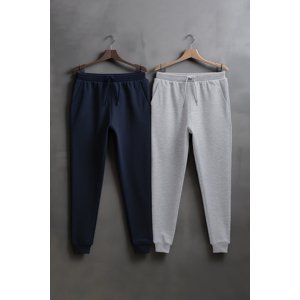 Trendyol Navy Blue Regular/Normal Cut Elastic Leg 2-Pack Sweatpants