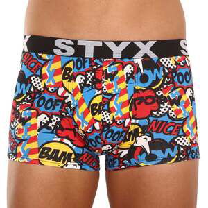Modro-červené pánské vzorované boxerky Styx art Poof