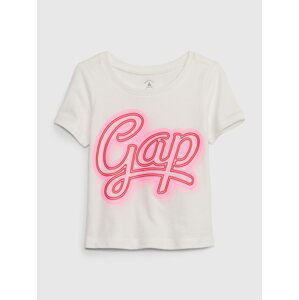 Růžovo-bílé holčičí tričko s logem GAP