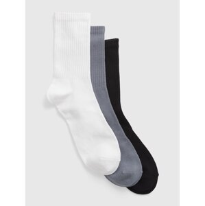 Sada tří párů pánských ponožek v bílé, šedé a černé barvě GAP