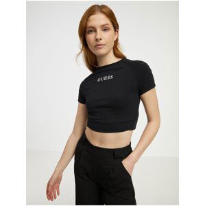 Černý dámský crop top Guess Aline