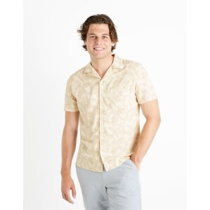 Béžová pánská vzorovaná košile Celio Davisco