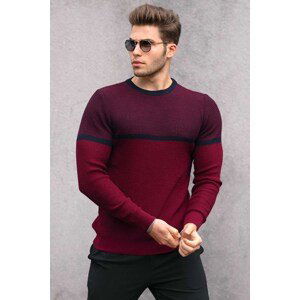 Pánský svetr Madmext Claret Red Color Block 4734