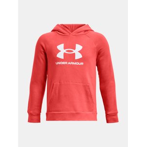 Červená dětská mikina s kapucí Under Armour UA Rival Fleece BL Hoodie