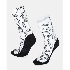 Černo-bílé unisex sportovní ponožky Kilpi FINISHER