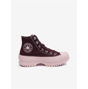 Vínové dámské kotníkové tenisky na platformě Converse Chuck Taylor All Star Lugged 2.0