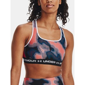 Růžová sportovní podprsenka Under Armour Crossback Mid Print