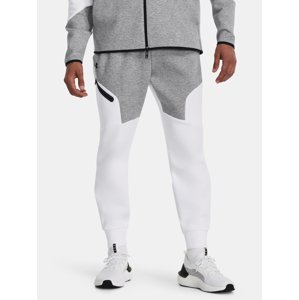 Šedo-bílé sportovní tepláky Under Armour UA Unstoppable Flc Joggers