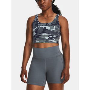 Šedé sportovní crop top tílko Under Armour Meridian Fitted CropTankPrnt