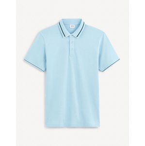 Světle modré pánské basic polo tričko Celio Geden
