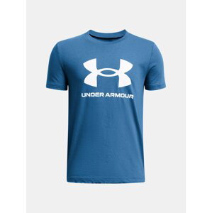 Petrolejové klučičí tričko Under Armour UA B Sportstyle Logo SS